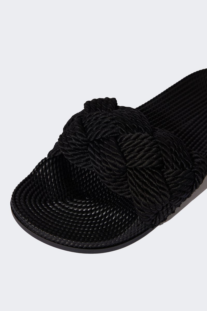 DeFacto Black Woman Woman High Sole Single Strap Slippers Casual - Image 5